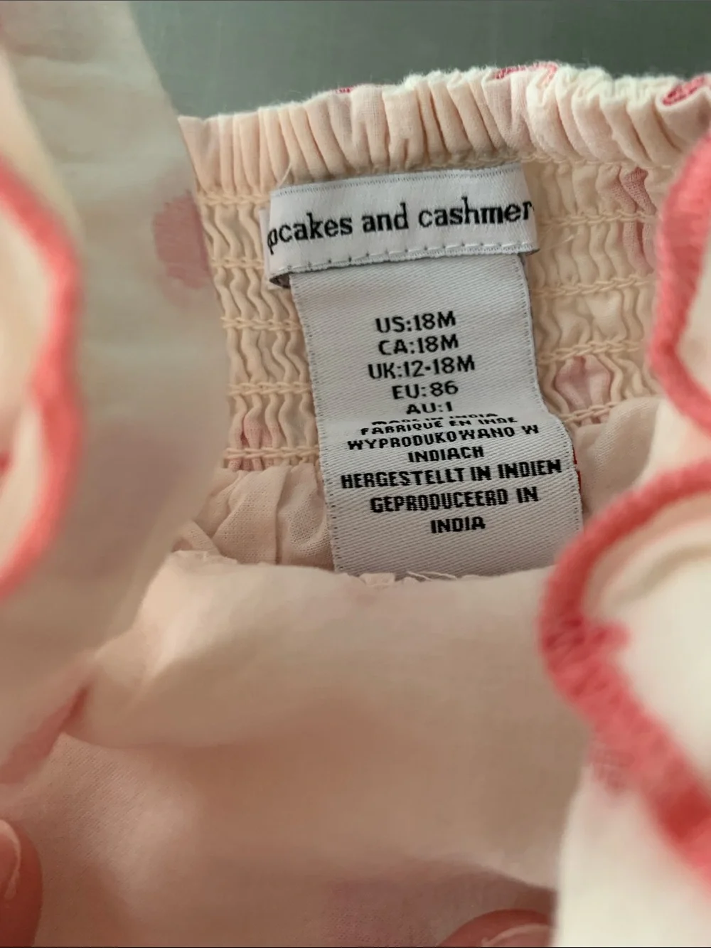 Cupcakes and Cashmere Baby Girl Dress Cotton Hearts Pattern - Size 18M
